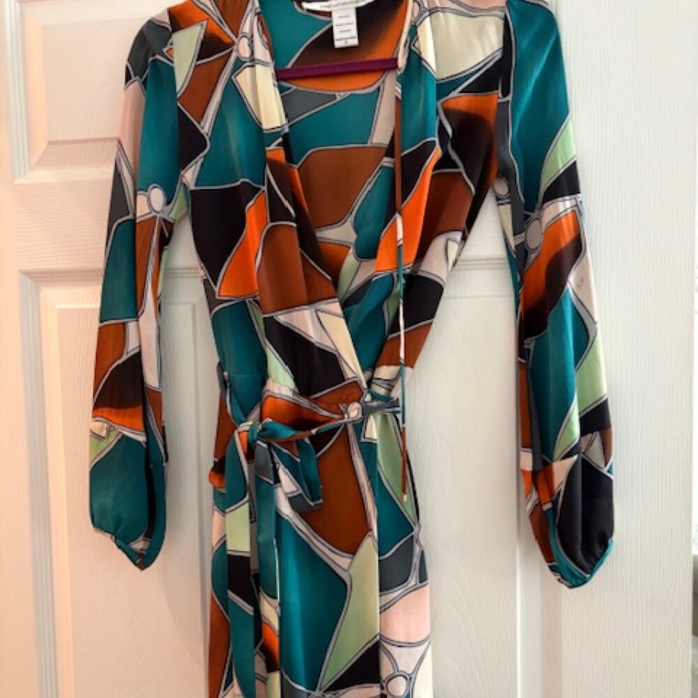 Diane von Furstenberg Long Sleeve Retro Wrap Dress